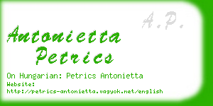 antonietta petrics business card